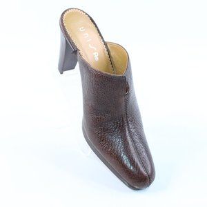 Unisa Sultana Womens Sz 7B Brown Leather Mule Heels #123